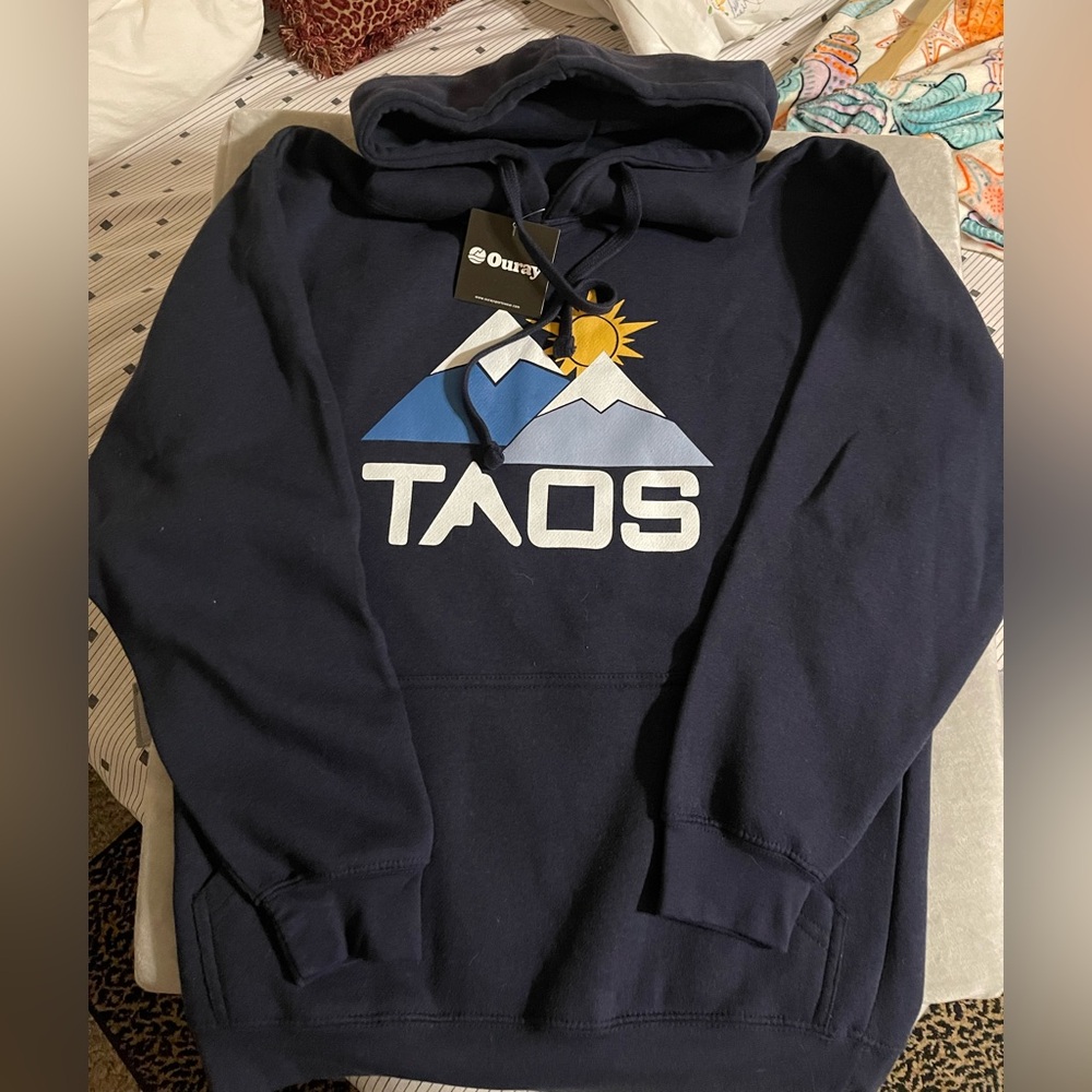 Ouray Navy Hoodie with Graphic Design